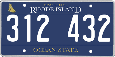 RI license plate 312432