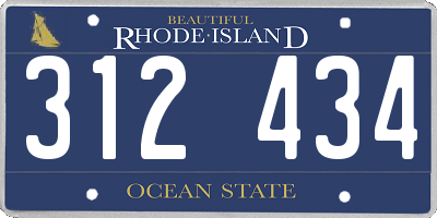RI license plate 312434