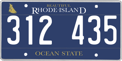 RI license plate 312435