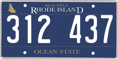 RI license plate 312437