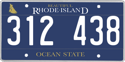 RI license plate 312438