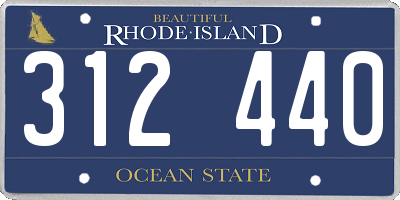 RI license plate 312440