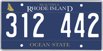 RI license plate 312442