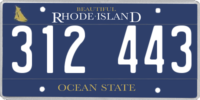 RI license plate 312443