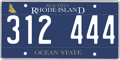 RI license plate 312444