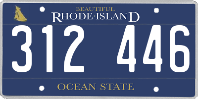 RI license plate 312446