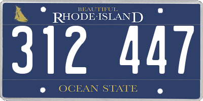 RI license plate 312447