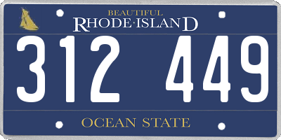 RI license plate 312449