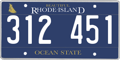 RI license plate 312451