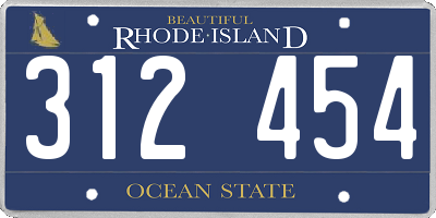 RI license plate 312454