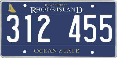 RI license plate 312455