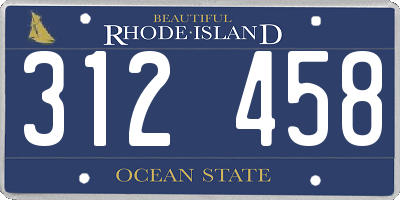 RI license plate 312458