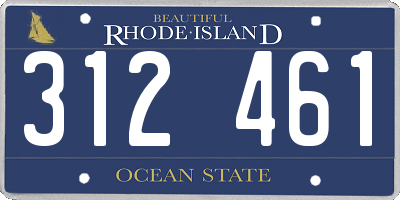 RI license plate 312461