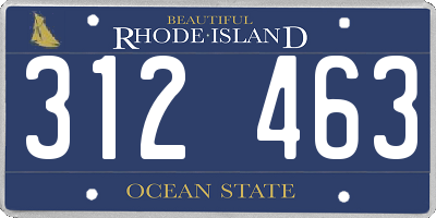 RI license plate 312463