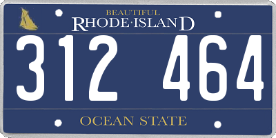 RI license plate 312464