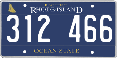 RI license plate 312466