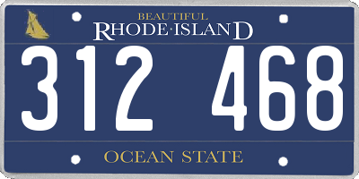 RI license plate 312468