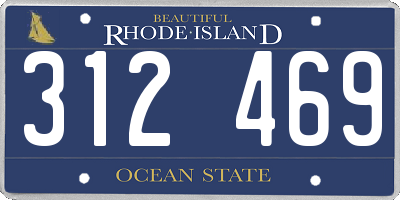 RI license plate 312469