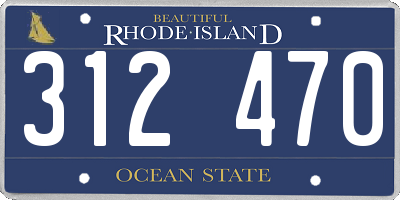 RI license plate 312470