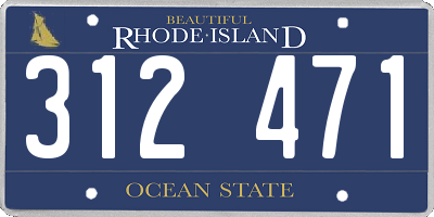 RI license plate 312471