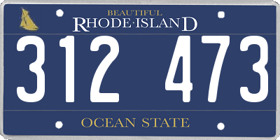RI license plate 312473