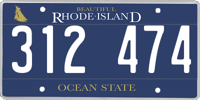 RI license plate 312474