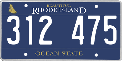 RI license plate 312475