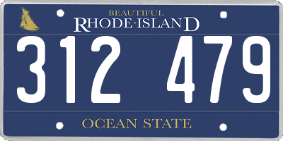 RI license plate 312479