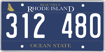 RI license plate 312480
