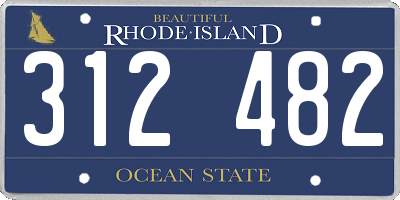 RI license plate 312482