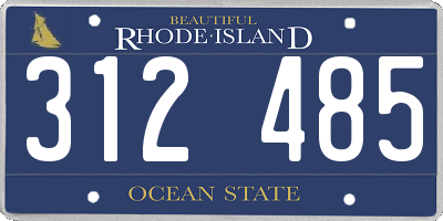RI license plate 312485