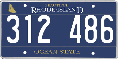 RI license plate 312486
