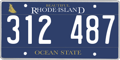RI license plate 312487