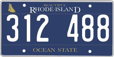 RI license plate 312488