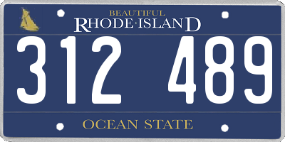 RI license plate 312489