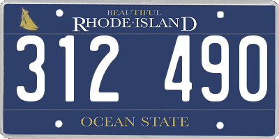 RI license plate 312490