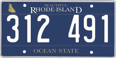 RI license plate 312491