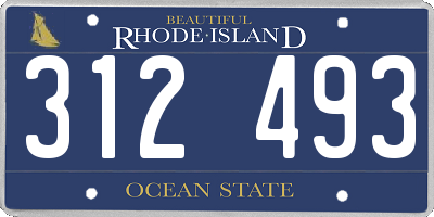 RI license plate 312493