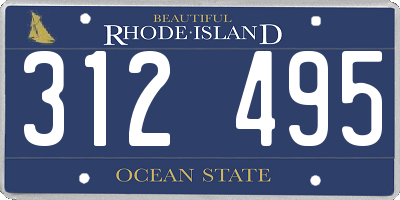 RI license plate 312495