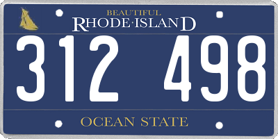 RI license plate 312498
