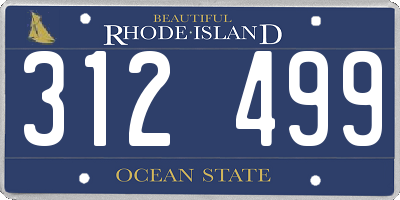 RI license plate 312499