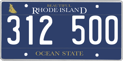 RI license plate 312500