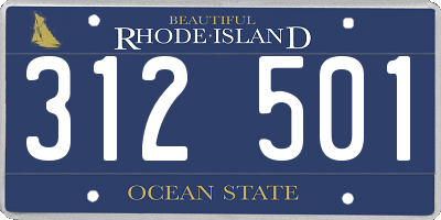 RI license plate 312501