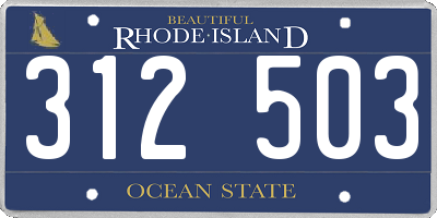 RI license plate 312503