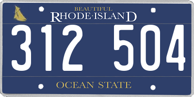RI license plate 312504