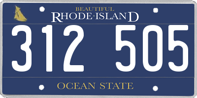 RI license plate 312505