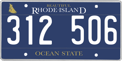 RI license plate 312506