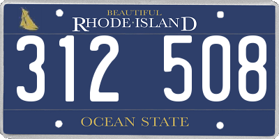 RI license plate 312508