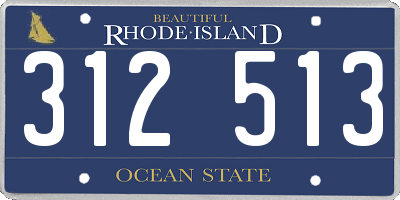 RI license plate 312513