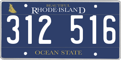 RI license plate 312516